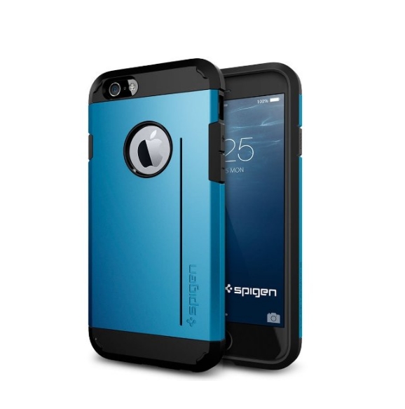 iPhone 6 Case Spigen Tough Armor  Heavy Duty  Gunmetal Dual Layer EXTREME Protection Cover electric blue